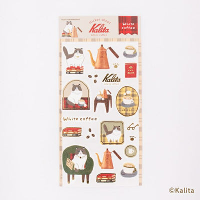 Furukawashiko x Kalita Life is Coffee Gold Foil Sticker - White Coffee QS305