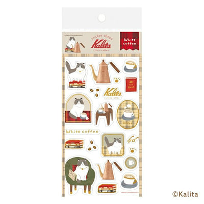 Furukawashiko x Kalita Life is Coffee Gold Foil Sticker - White Coffee QS305