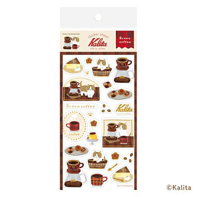 Furukawashiko x Kalita Life is Coffee Gold Foil Sticker - Brown Coffee QS307