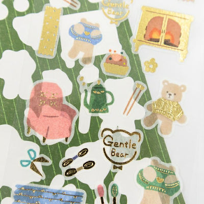 Furukawashiko Winter Limited Edition Gold Foil Sticker - Knit and Bear QS339