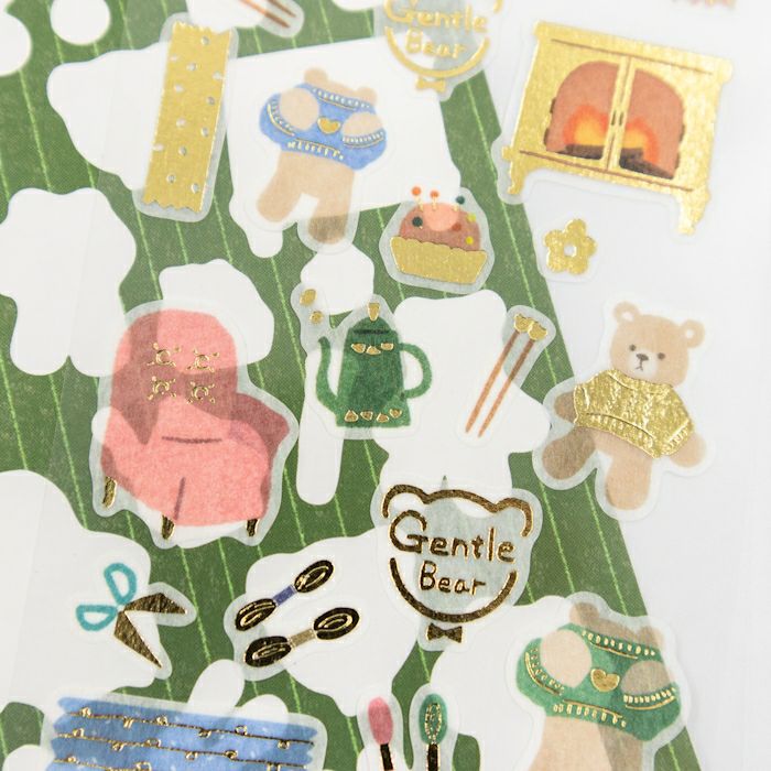 Furukawashiko Winter Limited Edition Gold Foil Sticker - Knit and Bear QS339