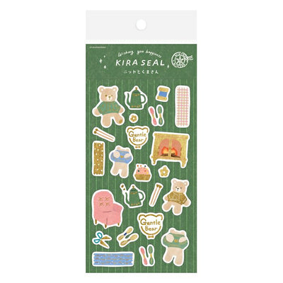 Furukawashiko Winter Limited Edition Gold Foil Sticker - Knit and Bear QS339