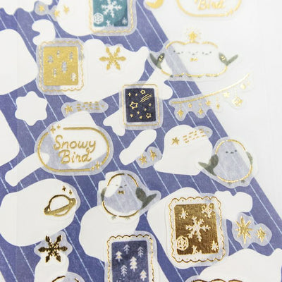 Furukawashiko Winter Limited Edition Gold Foil Sticker - Star and Bird QS341