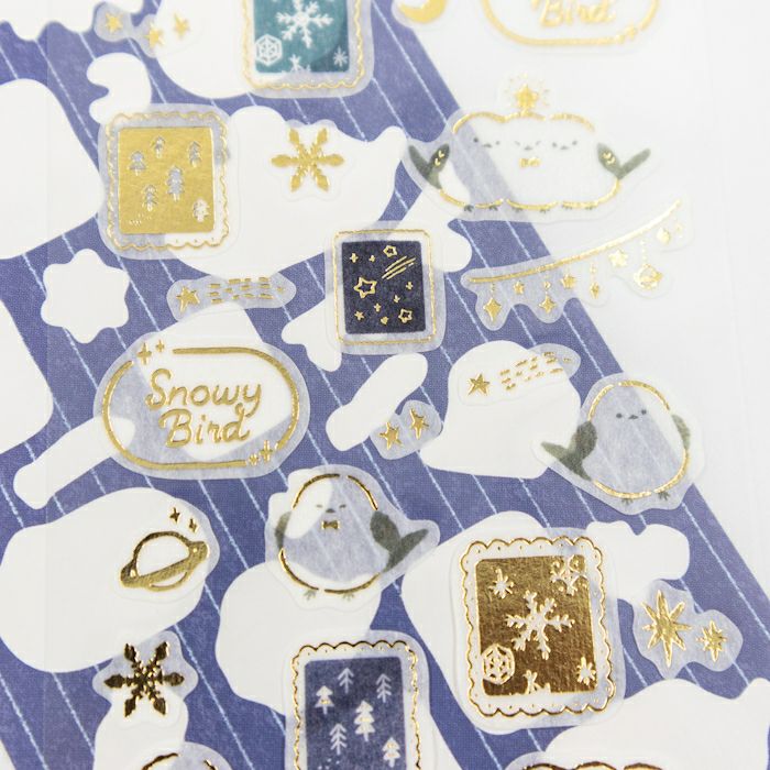 Furukawashiko Winter Limited Edition Gold Foil Sticker - Star and Bird QS341