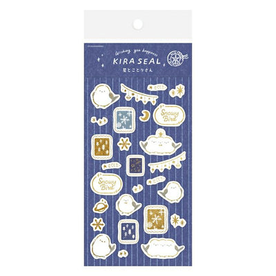 Furukawashiko Winter Limited Edition Gold Foil Sticker - Star and Bird QS341