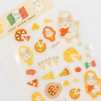 Furukawashiko Viva Italia Clear Sticker - Pizza Cat QS345