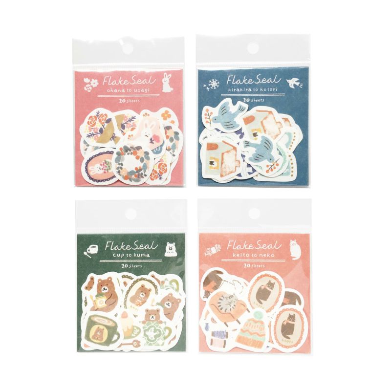 Furukawashiko Winter Limited Edition Sticker Flakes - Cat and Yarn