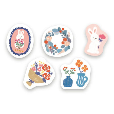 Furukawashiko Winter Limited Edition Sticker Falkes - Rabbit and Flower QSA174
