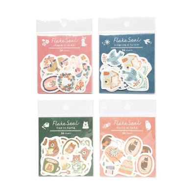 Furukawashiko Winter Limited Edition Sticker Flakes - Rabbit and Flower