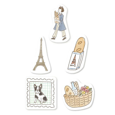 Furukawashiko Bonjour Paris Sticker Flakes - Picnic QSA205