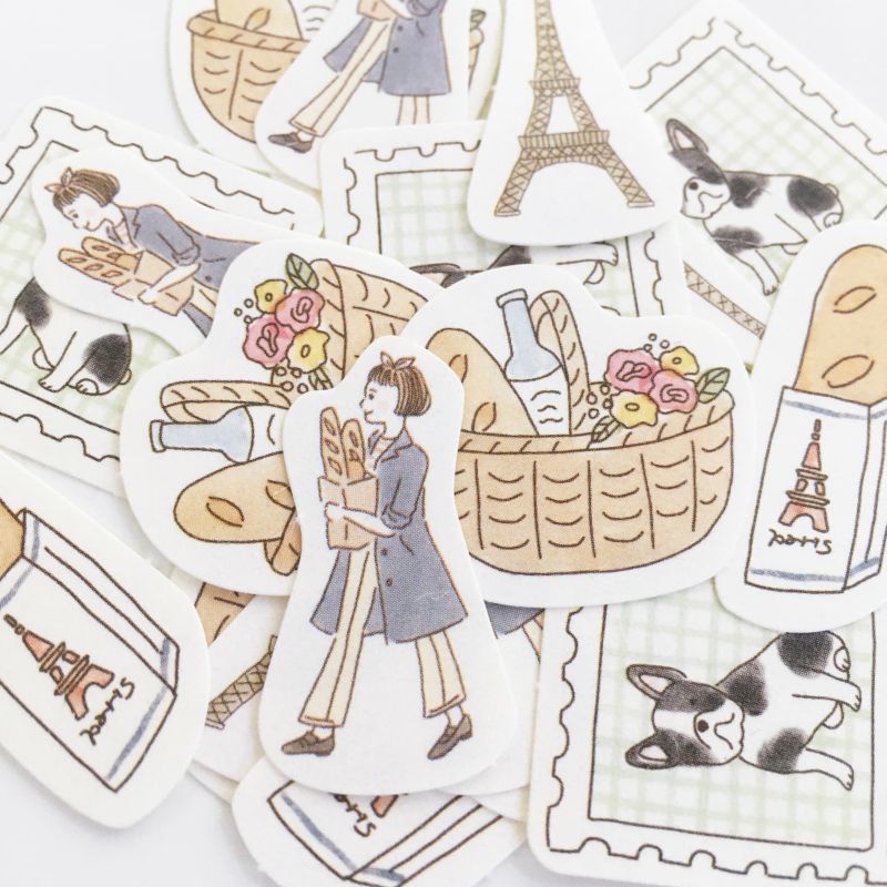 Furukawashiko Bonjour Paris Sticker Flakes - Picnic QSA205