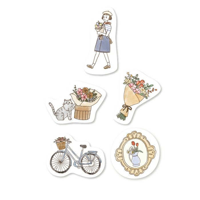 Furukawashiko Bonjour Paris Sticker Flakes - Florist QSA206