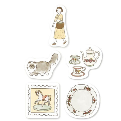 Furukawashiko Bonjour Paris Sticker Flakes - Antique QSA208