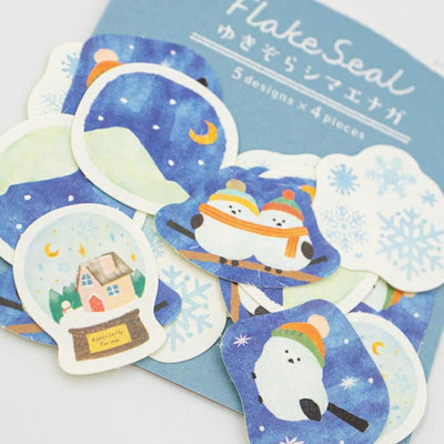 Furukawashiko Winter Limited Edition Sticker Flakes - Snowy Sky Shimaenaga QSA253