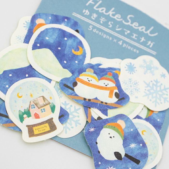 Furukawashiko Winter Limited Edition Sticker Flakes - Snowy Sky Shimaenaga QSA253