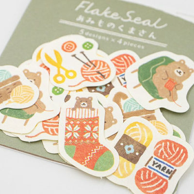 Furukawashiko Winter Limited Edition Sticker Flakes - Knitting Bear QSA254