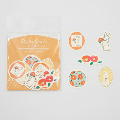 Furukawashiko Winter Limited Edition Sticker Flakes - Rabbit and Camellia QSA256