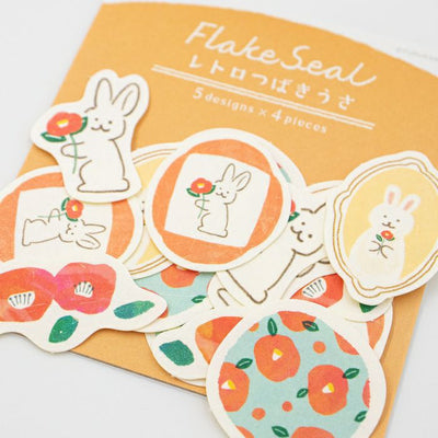 Furukawashiko Winter Limited Edition Sticker Flakes - Rabbit and Camellia QSA256