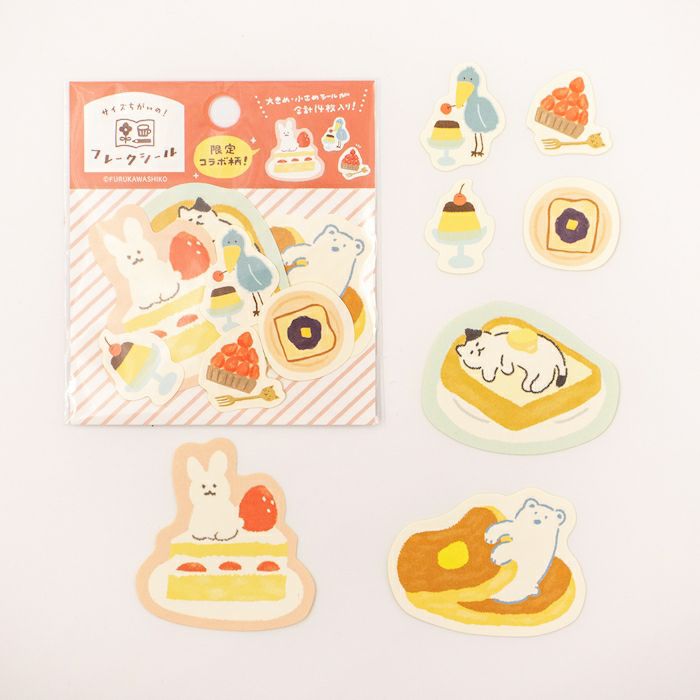 Furukawashiko Sticker Flakes - Foodie Animals QSA268