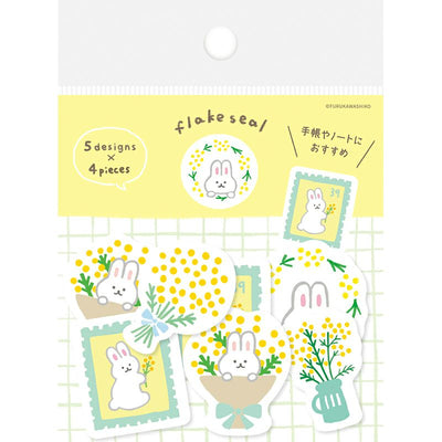 Furukawashiko Spring Limited Edition Sticker Flakes - Rabbit and Mimosa QSA271