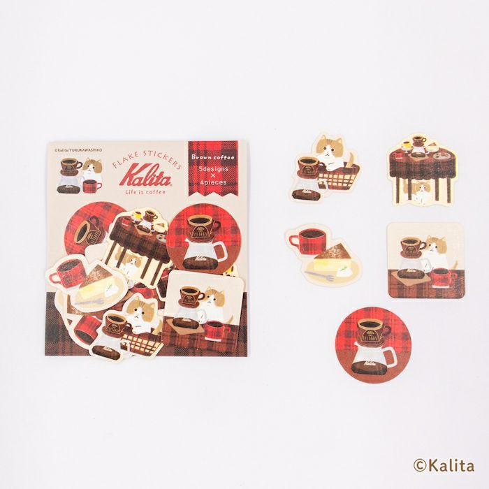 Furukawashiko x Kalita Life is Coffee Sticker Flakes - Brown Coffee QSA316