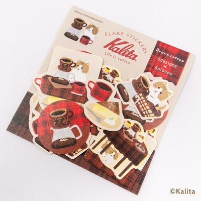 Furukawashiko x Kalita Life is Coffee Sticker Flakes - Brown Coffee QSA316