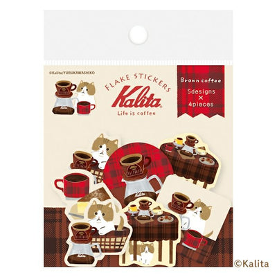 Furukawashiko x Kalita Life is Coffee Sticker Flakes - Brown Coffee QSA316
