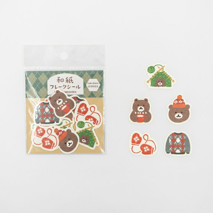 Furukawashiko Winter Limited Edition Sticker Flakes - Knit and Bear QSA330