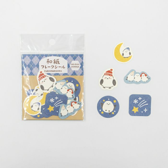 Furukawashiko Winter Limited Edition Sticker Flakes - Star and Bird QSA331