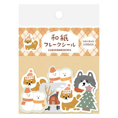 Furukawashiko Winter Limited Edition Sticker Flakes - Dog and Snow QSA332