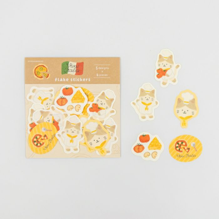 Furukawashiko Viva Italia Sticker Flakes - Pizza Cat QSA334