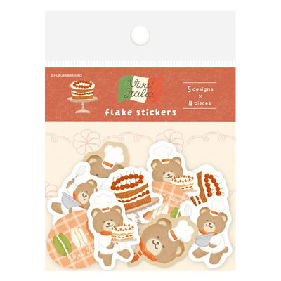 Furukawashiko Viva Italia Sticker Flakes - Dessert Bear QSA335