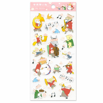 Active Corporation x Momoro Sticker - Music Band and Cherry Blossom SP-158h