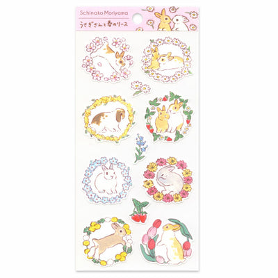 Active Corporation x Shinako Moriyama Sticker - Rabbit and Wreath SP-160h