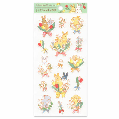 Active Corporation x Shinako Moriyama Sticker - Rabbit and Bouquet SP-161h