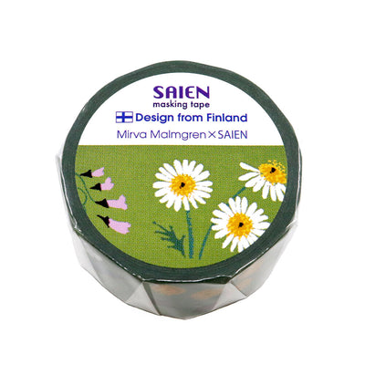 SAIEN masking tape with floral design on a white background