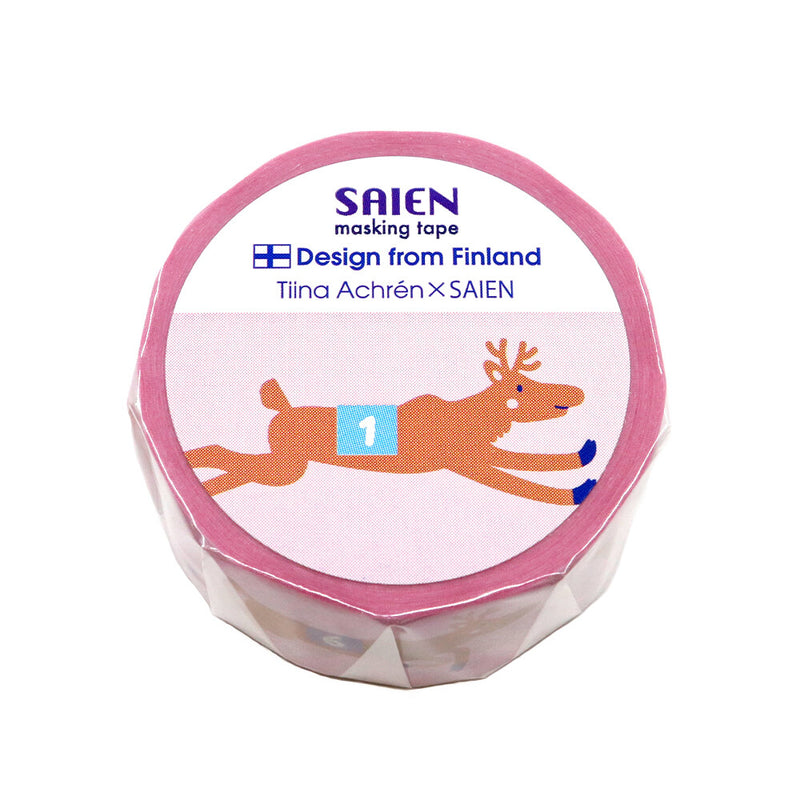 SAIEN masking tape with a reindeer design on a white background