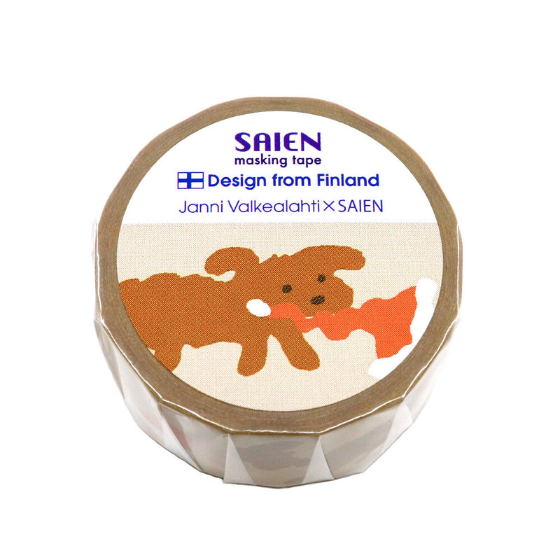 Masking tape with a dog design on a white background