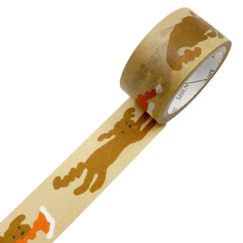 SAIEN x Janni Valkealahti Washi Tape - Dog and Santa Hat TR4069