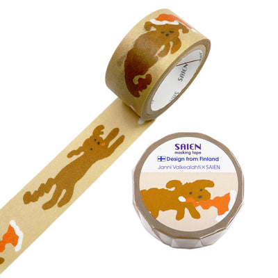 SAIEN x Janni Valkealahti Washi Tape - Dog and Santa Hat TR4069