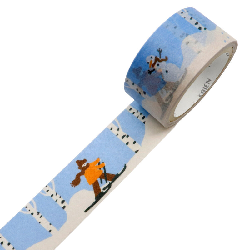 Decorative tape with winter-themed design on a white background