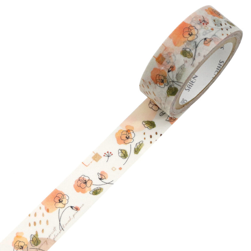 SAIEN Washi Tape - Pansy Apricot UR0272