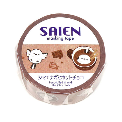 SAIEN Washi Tape - Long Tailed Tit and Hot Chocolate UR0275