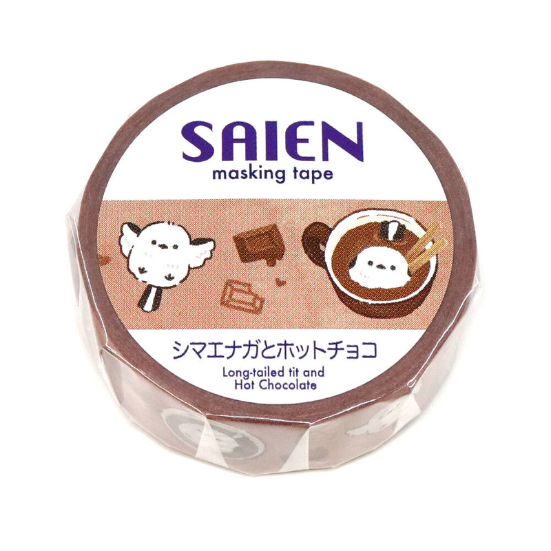 SAIEN Washi Tape - Long Tailed Tit and Hot Chocolate UR0275
