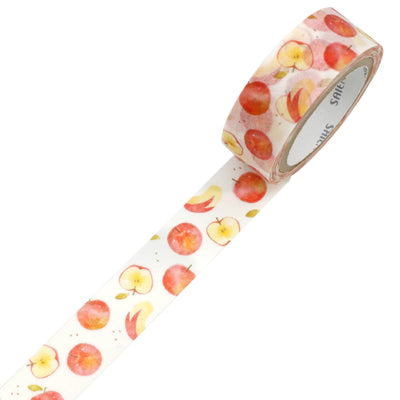 Decorative tape with apple pattern on a white background