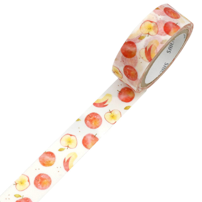 Decorative tape with apple pattern on a white background