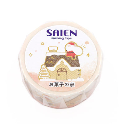 Roll of SAIEN masking tape with a decorative label on a white background