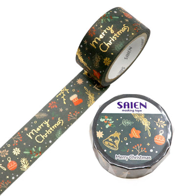 SAIEN Winter 2025 Limited Edition Gold Foil Washi Tape - Merry Christmas UR4088