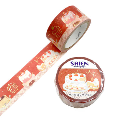 SAIEN Winter 2025 Limited Edition Gold Foil Washi Tape - Cake Collection UR4089