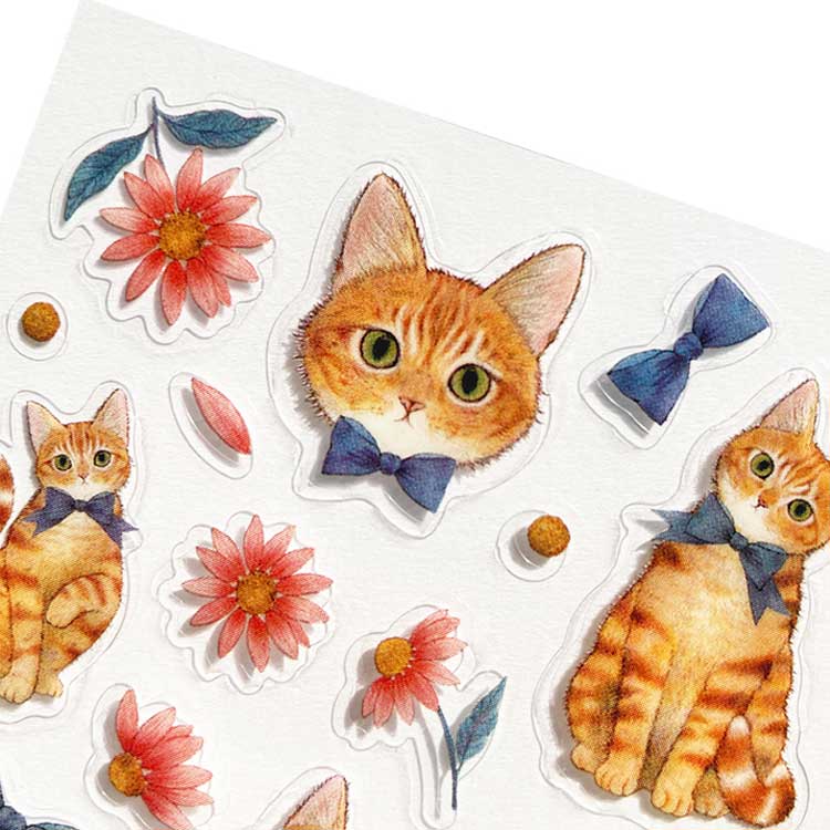 Clothes-Pin Mondo Miki Takei Clear Sticker - Ginger Cat US-15744